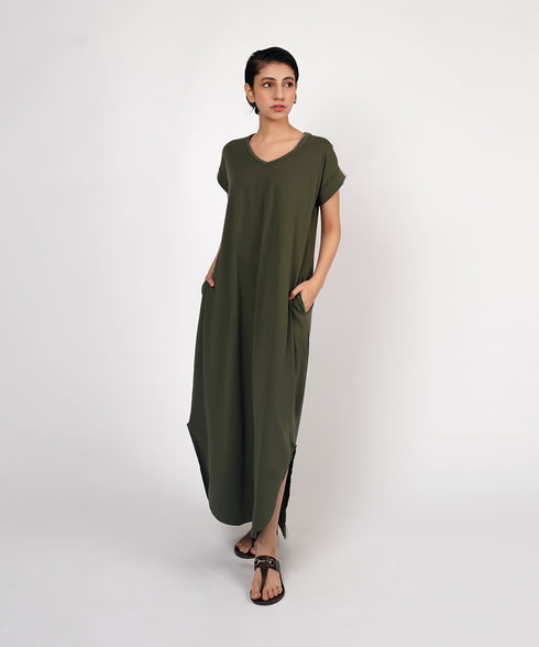 Women's V-Neck Maxi Dress